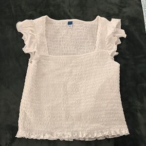 Old Navy White Ruffled Blouse